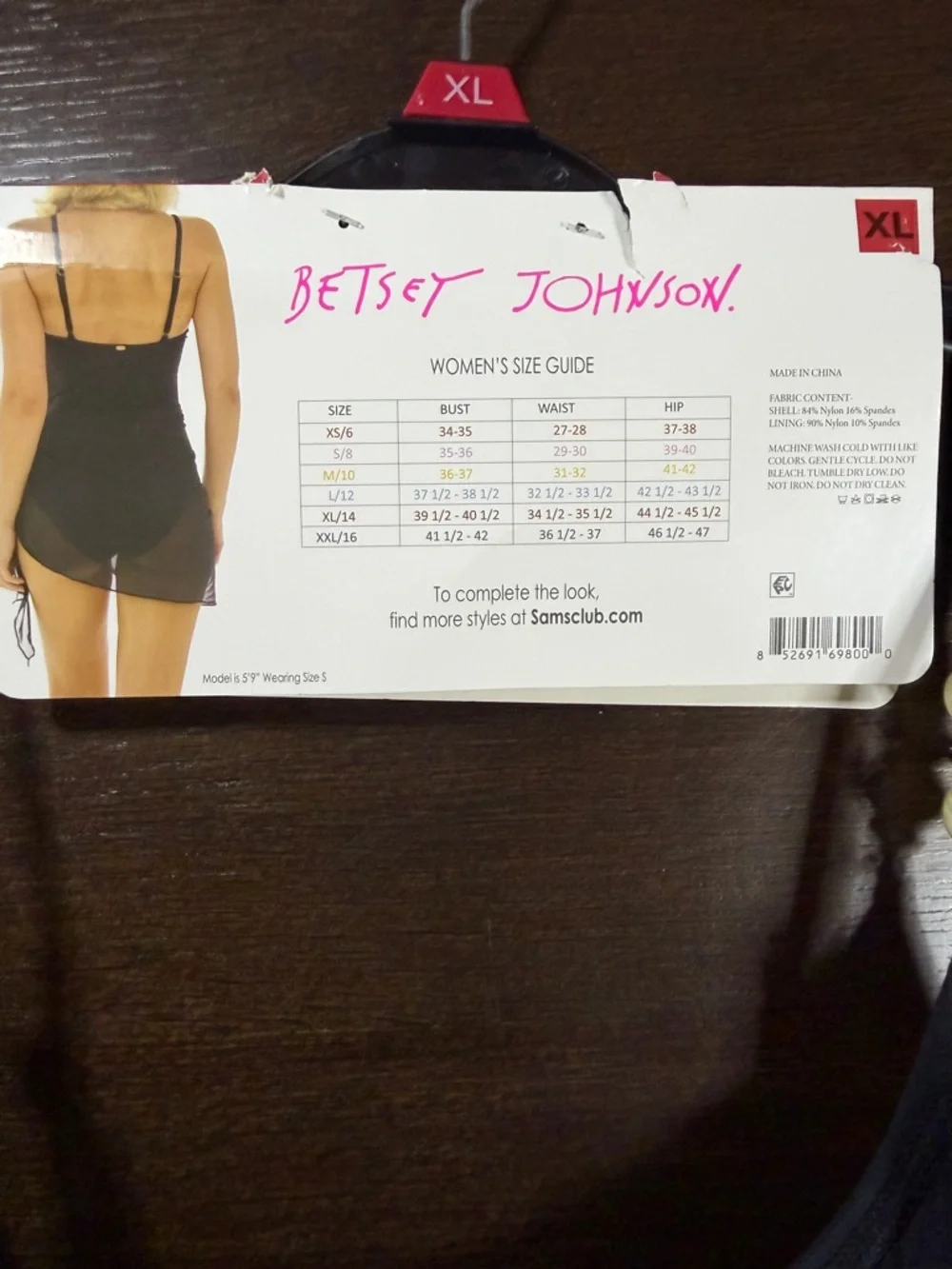 NWT Betsey Johnson Black One Piece Swimsuit XL Resort Glam Beaded